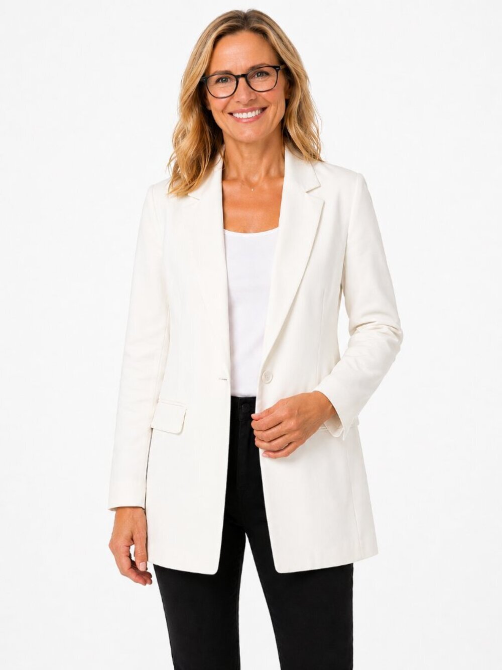 CLEO White Blazer Open style - Small Petite